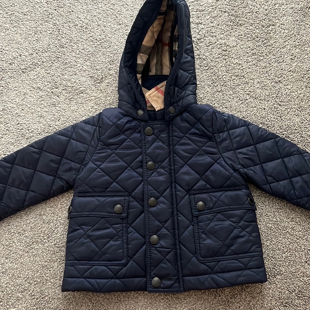 Burberry Quilted Nylon Hooded Coat Baby
